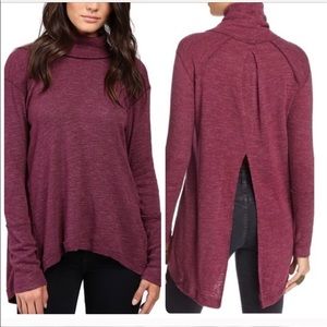 Free People Split Back Turtleneck Sweater Medium